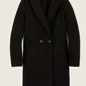 J. Crew Wool Coat Black Daphne Topcoat Italian Boiled Wool